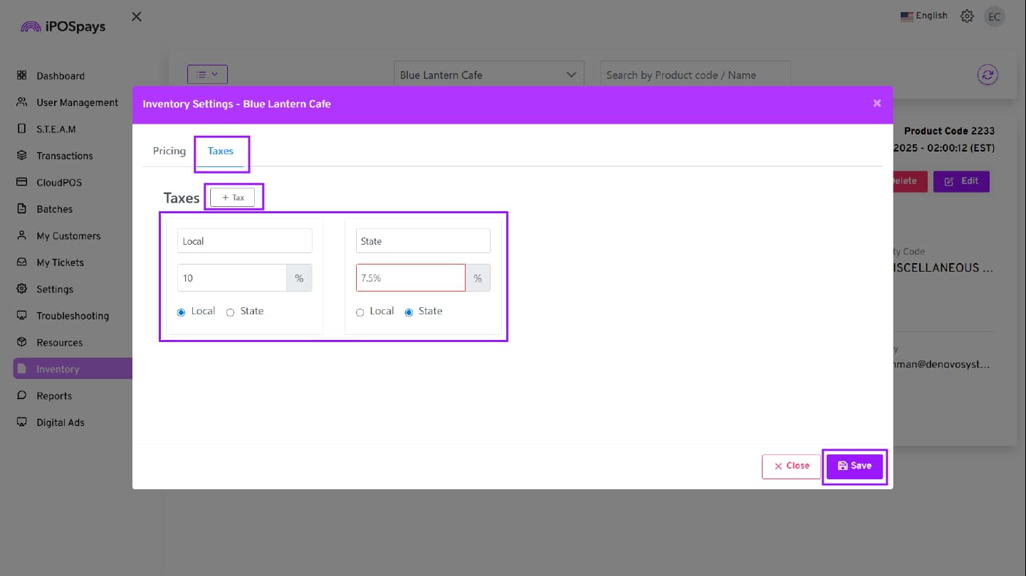 How to Enable Tax on iPOSpays | Knowledge Base iPOSpays