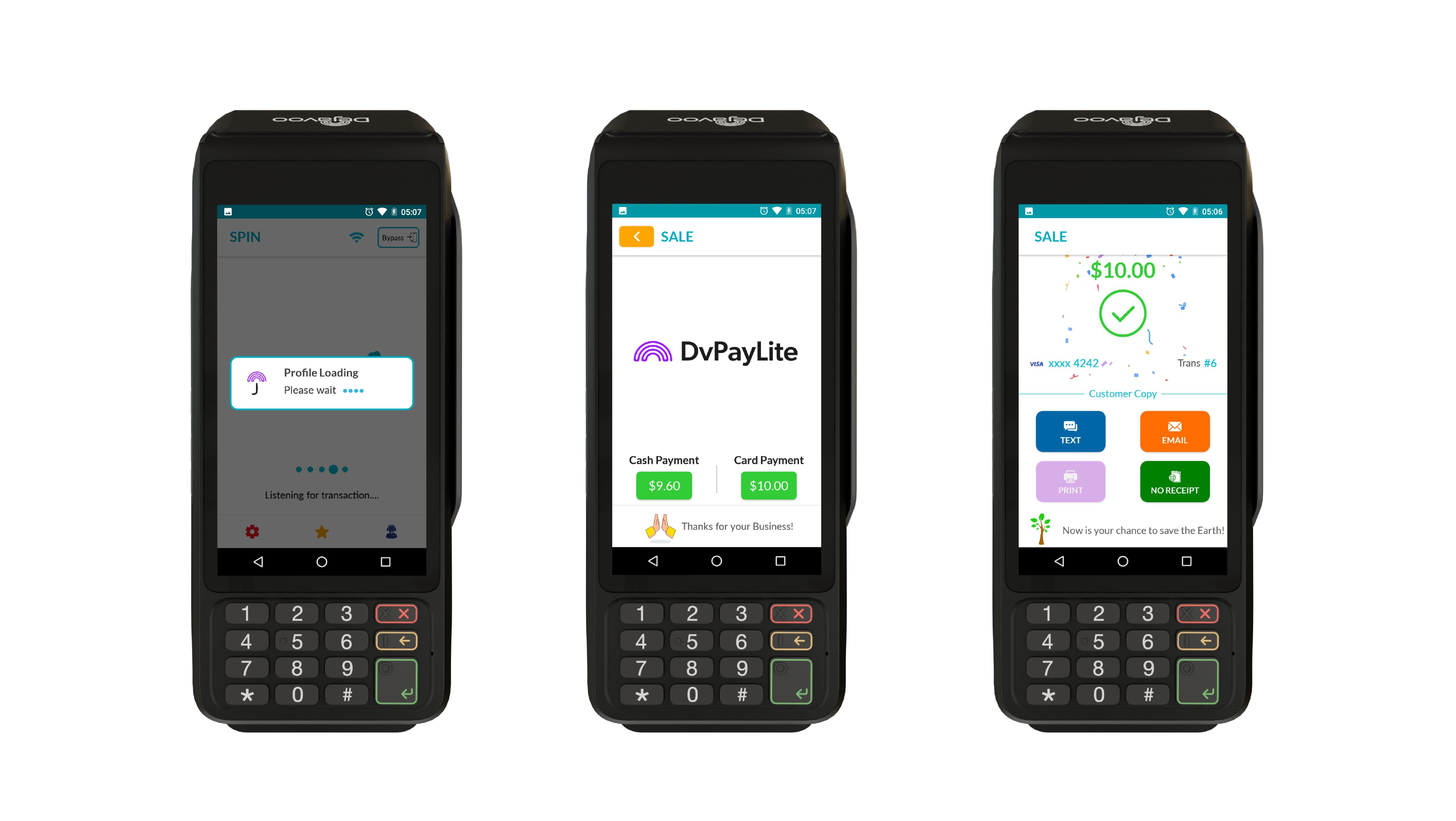 The device will show a Profile Loading animation whenever the merchant profile is switched.